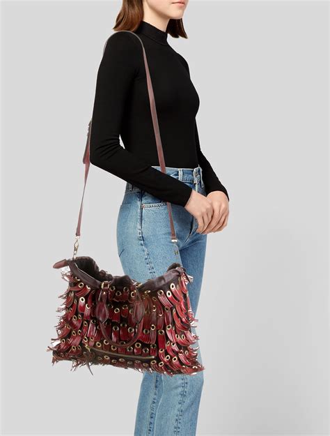 Eyelets Big Crush Tote Fringe Calf Hair Large 